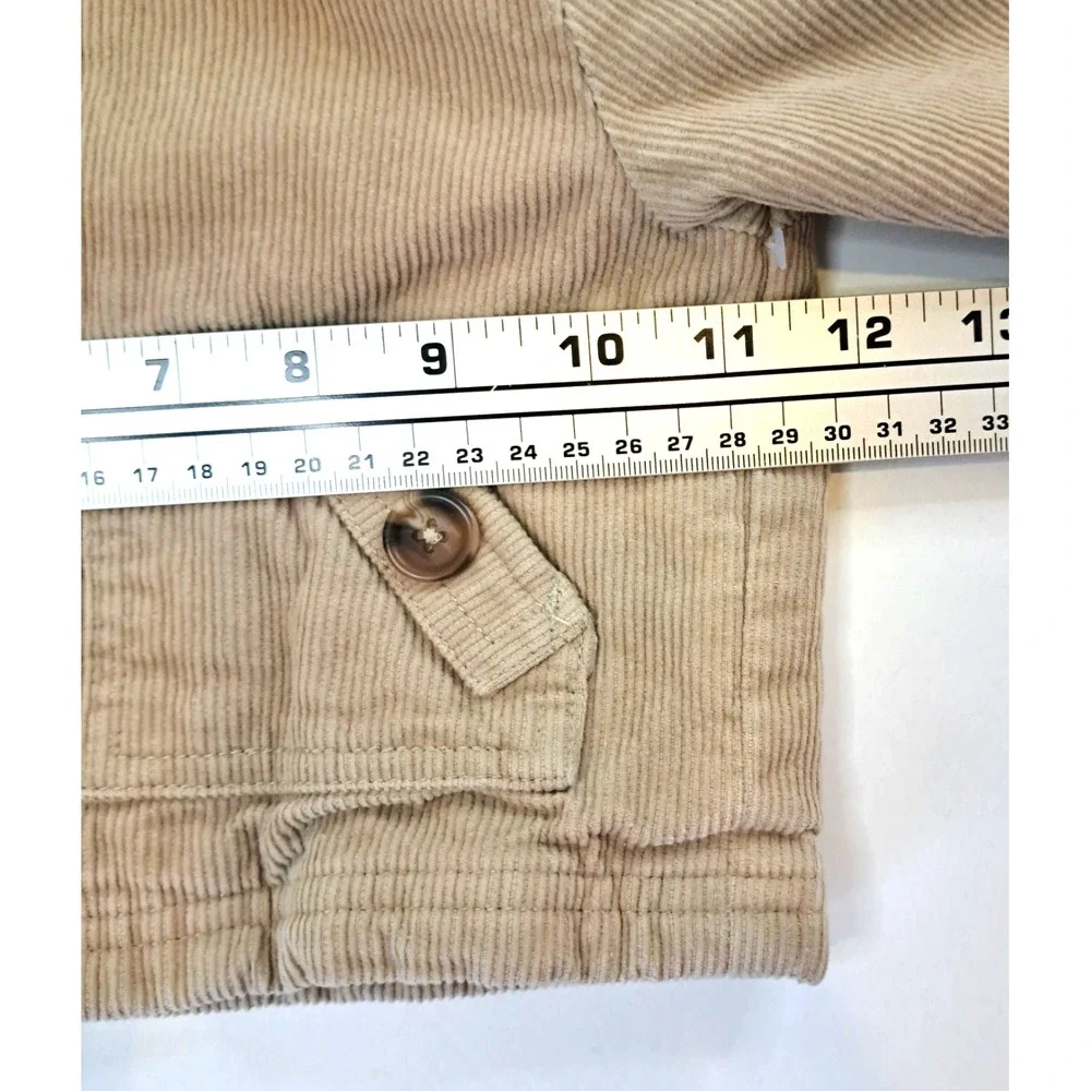Koala Kids Nordic Corduroy‎ Coat Baby 3-6 Months Tan Plaid Lining